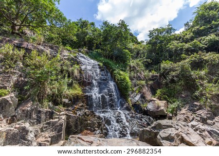 Silvermine Waterfall in Mui Wo, Lantau Island, Hong Kong