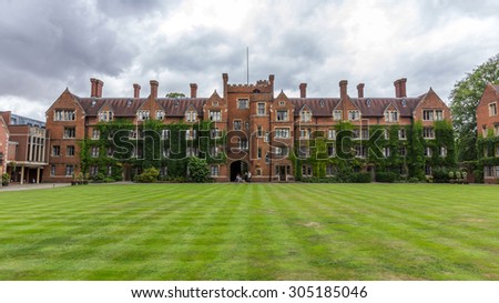 CAMBRIDGE, UK - JULY 23, 2015: Selwyn College in the University of Cambridge in England. The college was founded by the Selwyn Memorial Committee in memory of the Rt Reverend George Selwyn.