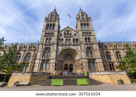 LONDON, UK - JULY 20, 2015: The Natural History Museum in London, England. It is a museum exhibiting a vast range of specimens from various segments of natural history.