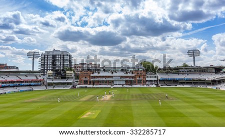 LONDON, UK - JULY 21, 2015: The Victorian-era Pavilion at Lord's Cricket Ground in London, England. It is referred to as the home of cricket and is home to the world's oldest cricket museum.