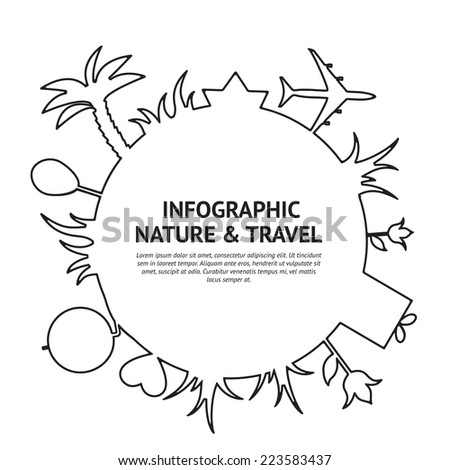Tourism and recreation background  infographics. Vector illustration.