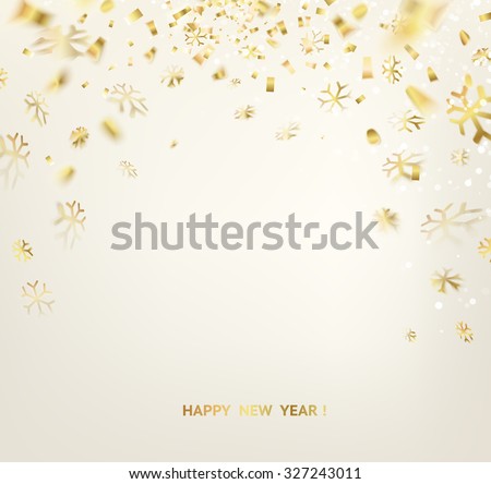 Happy new year card template over gray background with golden sparks. Happy new year 2016. Holiday card. Template for your design. Vector illustration.