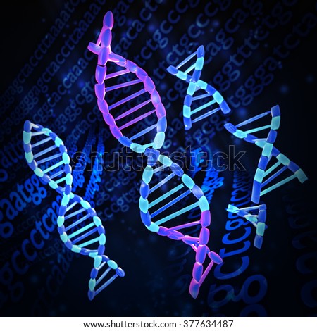 An illustration of DNA being spliced together
