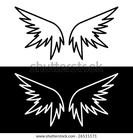 stock vector Vector illustration of angel or demon wings