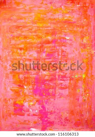 Pink and Orange Yellow Abstract Art Painting