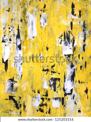 Black and Yellow Abstract Art Painting