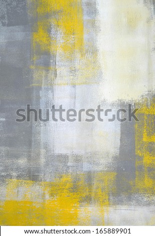 Grey and Yellow Abstract Art Painting