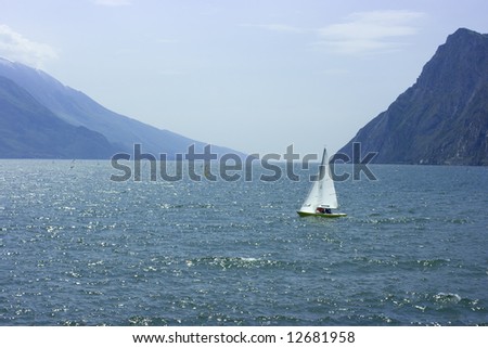Enjoyable sailing on a small boat on Garda Lake