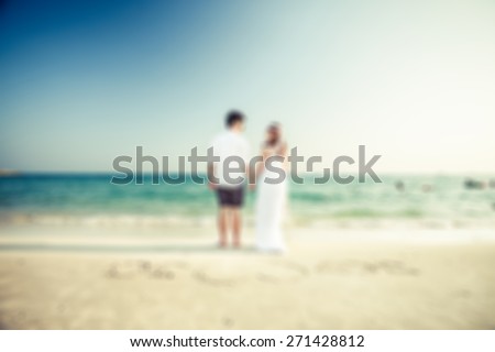 Abstract blurred background. sweetheart on the beach