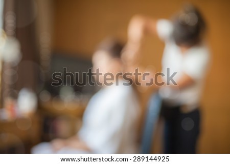 Abstract blur Hairdresser for background. woman and hairstyling in the hairdressing salon