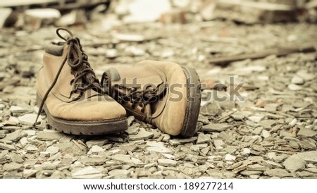 Construction shoes , safety shoes , Vintage Shoe Construction , Brown construction boots