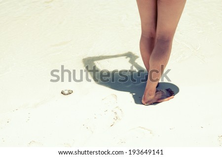 Legs on the beach , Vintage Legs on the beach