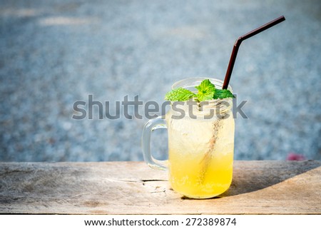 Honey and lemon soda of drink summer