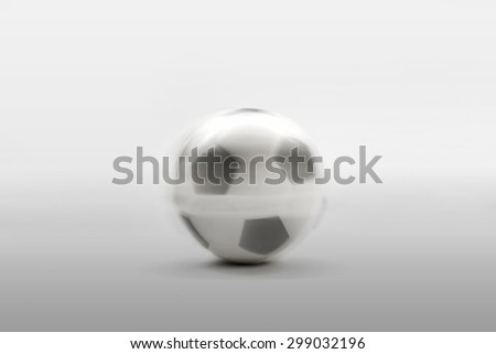 Soccer ball spinning on white , The rotation of the ball