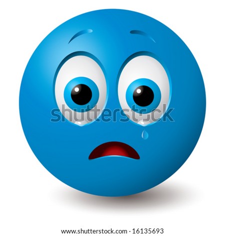 sad smiley face clip art. stock vector : Vector: Sad and