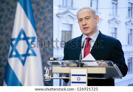 Prague - December 5: Israeli Prime Minister Benjamin Netanjahu During His Visit In Prague, Czech Republic, December 5, 2012