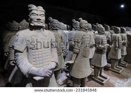PRAGUE - NOVEMBER 10: Exhibition of Chinese Terracotta army in Prague, Czech republic, November 10, 2014.