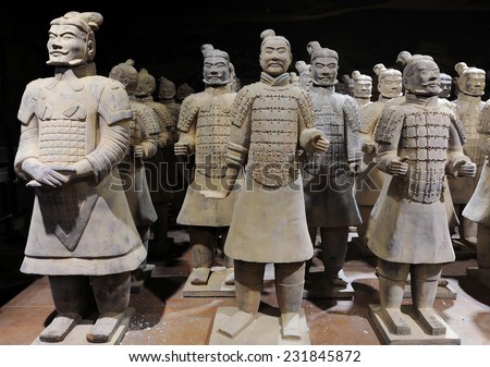 PRAGUE - NOVEMBER 10: Exhibition of Chinese Terracotta army in Prague, Czech republic, November 10, 2014.