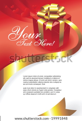 free gift box vector. stock vector : Greeting card