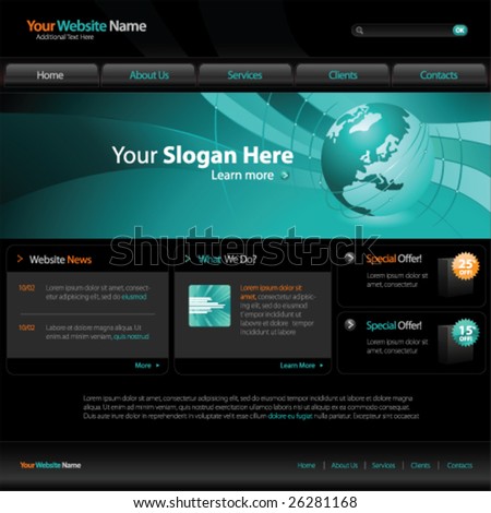  Design Site on Web Site Design Template  Vector   26281168   Shutterstock