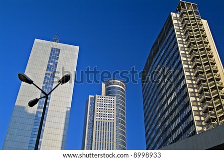 three office buildings and  street lighting at Downtown District