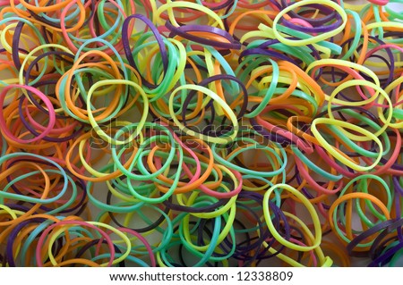 abstract background of colorful rubber bands