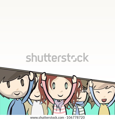 Group of Kids with tag Vector illustration Group of Kids with tag Vector illustration