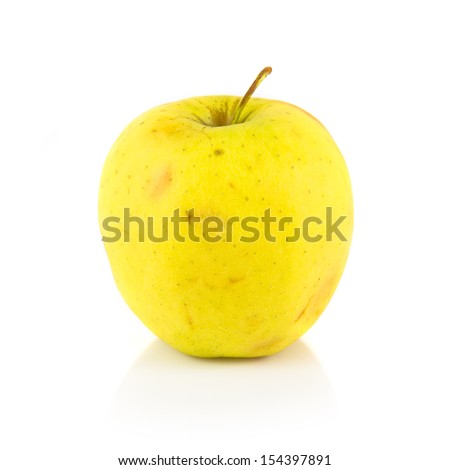 Yellow apple isolated over white background