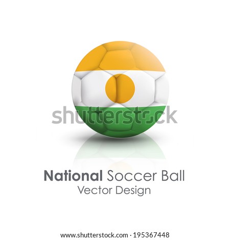 Soccer ball of Niger over white background