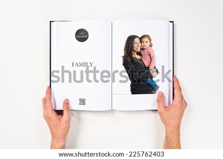 mother and daughter  printed on book