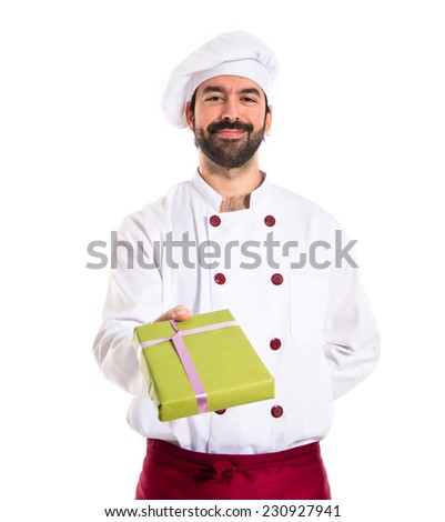 Chef giving a present