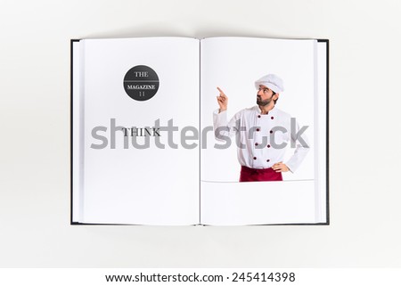 Chef thinking printed on book