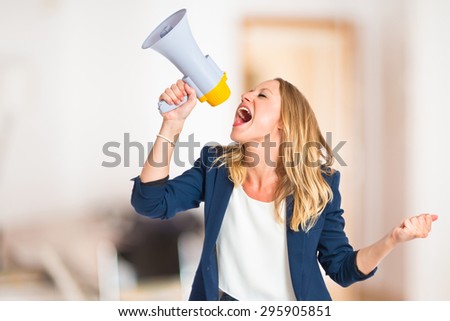 Woman shouting inside house