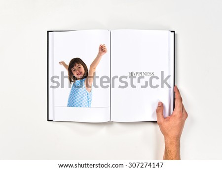 Lucky girl printed on book
