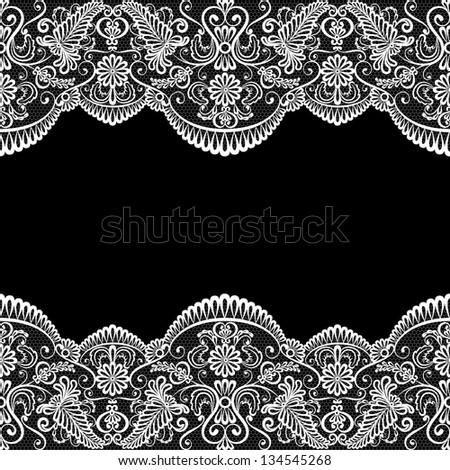 Template for wedding, invitation or greeting card with lace fabric background