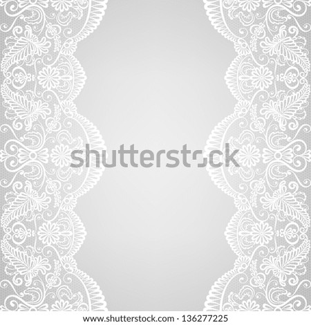 Wedding invitation or greeting card with lace border Wedding invitation or greeting card with lace border