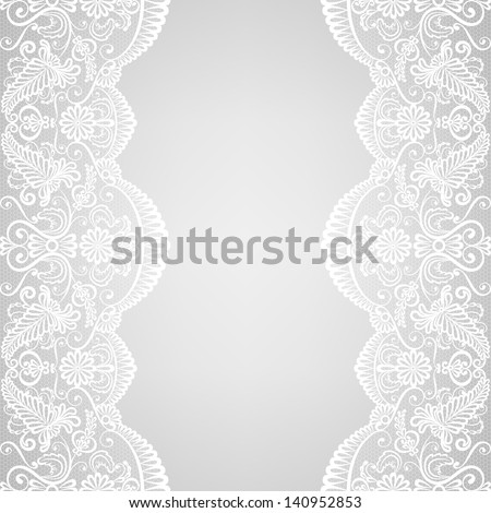 Wedding invitation or greeting card with lace border