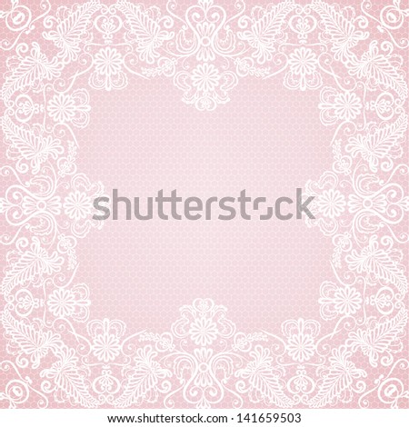 Wedding invitation or greeting card with lace border