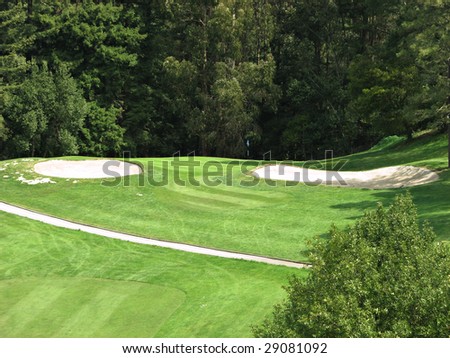 The green/cart path at the eleventh hole of the Tilden Regional Park Golf Course.