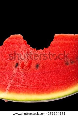 watermelon slice  on black background