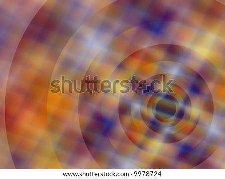 Circles in the mist make up the body of this fractal image.