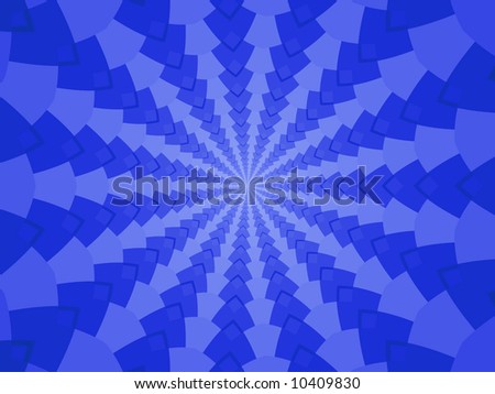 Funky blue arrowed lines radiating from a central point in this fractal background.