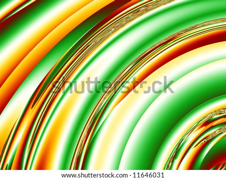 Crazy quarter circles in bright shades of red, green,orange, yellow and white make up a funky beautiful fractal background.