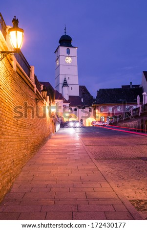 Small Square in Sibiu see from under the Liars\' Bridge