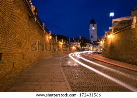 Small Square in Sibiu seen from under the Liars\' Bridge