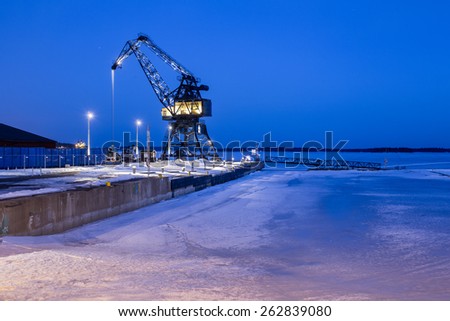 Landmark in Lulea, Sweden: The Crane in the South Harbour