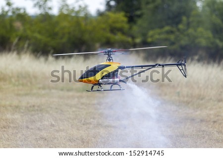 Giannitsa, Greece - June 8 : National aeromodelling race, F3C aerobatic helicopters, nitro, gasoline and electric remote control models on June 8, 2013 in Giannitsa, Greece.