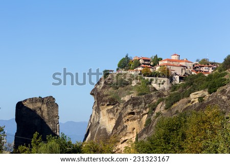 The Holy Monastery of Great Meteoron, in Greece. This is the largest of the monasteries located at Meteora.