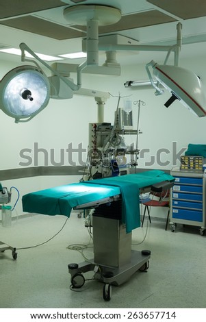 THESSALONIKI, GREECE, FEBRUARY 17, 2015: Equipment and medical devices in modern operating room