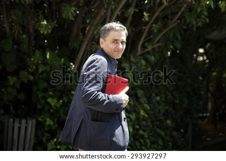 ATHENS, GREECE - JUNE 16, 2015: The Greek government has announced that the new finance minister, Euclid Tsakalotos. Portraits
